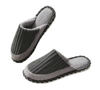 Ladies Slippers Size 4 Women's Autumn And Winter Casual Warm Corduroy Splicing Slippers (Grey, 36)