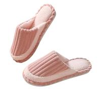 Ladies Slippers Size 4 Women's Autumn And Winter Casual Warm Corduroy Splicing Slippers (Pink, 40)