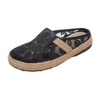 Ladies Slippers Size 5 UK Summer Womens Open Toe 7 Women's Summer Linen Woven Half Pack Ethnic Embroidered Slippers Shower Slippers for Women Non Slip White Sliders (BK1, 5.5)