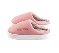 Ladies Slippers Size 6 Men's Women's Autumn Winter Color Matching Warm Anti Slip Thick Bottom Baotou Home Indoor Cotton Slippers Deer Form Women's Slippers (Pink, 38)