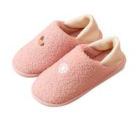 Ladies Slippers Size 6 Women's Spring And Autumn Winter Simple Snowflake Anti Slip Silent Warm Closed Toe Heel Slippers Cotton Shoes Two Wear Cotton Slippers (Pink, 36.00)