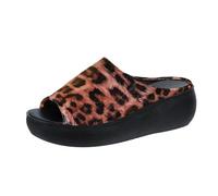 Ladies' Slippers with Thick Soles for Summer Elegant and Fashionable with A Single Piece Wedge Heel and Platform Sole Perfect for Beach Leisure Lady House Slipper Sole (Red, 7-7)