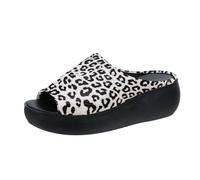 Ladies' Slippers with Thick Soles for Summer Elegant and Fashionable with A Single Piece Wedge Heel and Platform Sole Perfect for Beach Leisure Lady House Slipper Sole (White, 5-5)