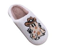 Ladies Slippers Womens Halloween Christmas Slip On Slippers Plush Comfy Warm Flat Shoes Cute Preppy Stuff Indoor and Outdoor Halloween Shoes