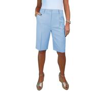 Ladies Smart Tailored Knee Length Bermuda Shorts Pale Blue 8-22 (22)