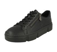 Rieker N59L1-00 Black Leather Lace Up Ladies Trainer 3.5