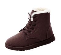 Ladies Snow Boots Size 5 Winter Warm Fur Lined Boots Ladies Breathable Soft Water Resistant Boot Women's Short Boot Warm Cotton Shoes Students 2025 Winter New Tall Soft Shoes Brown