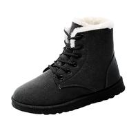 Ladies Snow Boots Size 5 Winter Warm Fur Lined Boots Ladies Breathable Soft Water Resistant Boot Women's Short Boot Warm Cotton Shoes Students 2025 Winter New Tall Soft Shoes Black
