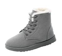 Ladies Snow Boots Size 5 Winter Warm Fur Lined Boots Ladies Breathable Soft Water Resistant Boot Women's Short Boot Warm Cotton Shoes Students 2025 Winter New Tall Soft Shoes Grey