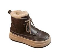 Ladies Snow Boots Size 6 Womens Boots Women's High Performance Warm Booties Soft Comfortable Can Adapt to The Cold Harsh Environment Wide Winter Booties for Women (Brown, 4.5)