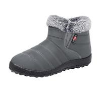 Ladies Snow Boots Size 6 Womens Winter Boots Winter Cotton Shoes Booties Thickened Cotton Booties Cold Proof Warm Women's Casual Short Women Rain Cute (Grey, 5)