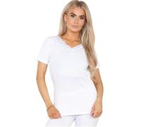 Ladies Snowdrop Thermal Short Sleeve Vest Top White (UK, Alpha, L, Regular, Regular, White)