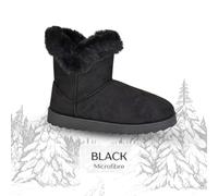 Ladies Snugg Ankle Boots Faux Fur Suede Lining Slip On Comfort Thermal Booties