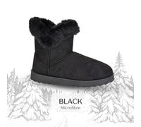 Ladies Snugg Ankle Boots Faux Fur Suede Lining Slip On Comfort Thermal Booties