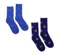 Ladies Socks Set | 2-Pack - Monster Nessie & Thistle Design | Cotton Blend | Scottish Heritage Novelty | Versatile Style | Scottish Souvenir Gift for Women