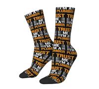 Ladies Socks Trust Me I M A Plumber Fun Socks Colorful Socks Cushion Crew Socks 40Cm For Mens, Great Gift, Child