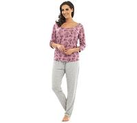 Ladies Soft Handle Jersey Pyjama Set with Styled Floral Printed Top