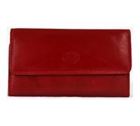 Ladies Soft Nappa Large Matinee Leather Purse with Back and Inner Zip (Dark Red)