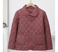 Ladies Solid Color Long Sleeve Jacket Featuring Warm Velvet Interior Loose And Lapel Design Ideal For Winter Holiday Club Home Daily Use(XXL Red)