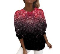 Ladies Sparkly Tops Sweatshirt for Women UK Clearance Graduated Sparkly Print Tops Casual Long Sleeve Pullover Tops Classic Crewneck Going Out T Lightning Deals of The Day Prime