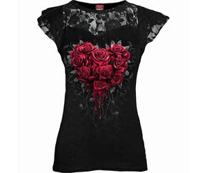 Ladies Spiral Bleeding Heart Lace Official Tee T-Shirt