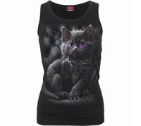 Ladies Spiral Cattitude Razor Back Vest Official Tee T-Shirt