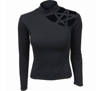 Spiral Womens F477 Tops Long Sleeve T-Shirt, Black, XXL UK