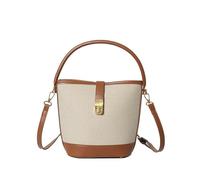 Ladies Splicing Clash Color Crossbody Bucket Bag Shoulder Small Tote Handbag Leather