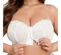 Ladies Sports Bras, Comfortable Women'S Bra With Clear Straps Plus Size Front Closure Lingerie For All Seasons Versatile And Stylish Underwear For Casual Wear