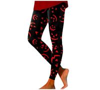 Ladies Sports Leggings Halloween Pants, Gym Shapewear Trousers Tummy Control Print Running Plus Size 80s Stretch Tights Workout Uk Activewear Colourful