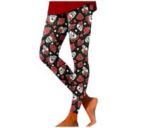 Ladies Sports Leggings Halloween Pants, Gym Tummy Control Exercise Trousers 80s Colourful Yoga Stretch Tights Activewear Walking Print Uk