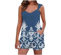 Ladies Sportswear Leisure Wear Sets Floral Metal Hole Strap Tank Tops & Baggy Shorts Two Piece Sets for Women Summer Co-Ord Sets Women Summer Activewear Sweatsuits Tracksuits Short Sets Navy