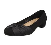 Ladies Spot On Block Heel Wide Fit Formal Satin Bow Court Shoes 'F9R0150'