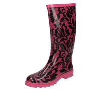 Ladies Spot On Winter Lace Print Detail Wellingtons X1R103