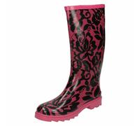 Womens Ladies Spot On Flat Lace Style Print Upper Welly 'X1R103'