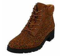 Ladies Spot On Casual Winter Lace Up Animal Pattern Ankle Boots F5R1021