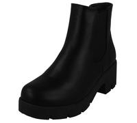 Ladies Spot On Chunky Mid Heel Ankle Boots
