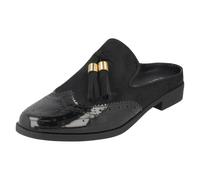 Ladies Spot On Closed Toe Brogue Mules