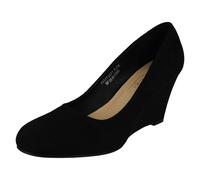 Ladies Spot On Elegant Wedge Heeled Court Shoes F9R0114
