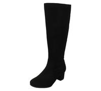 Ladies Spot On Extra Wide Mid Heel Knee High Boots