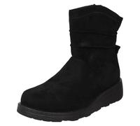 Ladies Spot On 'F51201' Synthetic Casual Ankle Boots - Wide Fit