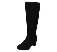 Ladies Spot On - F5R1131 Extra Wide Fit Heeled Zip Synthetic Knee High Boots