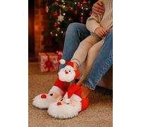 Spot On Cozy Festive Christmas Santa Plush Slippers in Red | Size: 5-6 Spot On Red 5-6