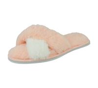 Ladies Spot On Fluffy Mule Slippers X2R122