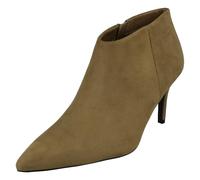 Ladies Spot On High Heel Low Cut Ankle Boot with Metal Heel Detail F5R1229