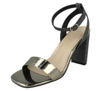 Ladies Spot On High Heel Sandal with Buckle Ankle Strap F1R2044
