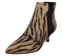 Ladies Spot On Kitten Heel Animal Print Ankle Boots