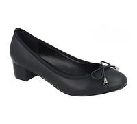 Ladies Spot On Mid Heel Court Shoes - Navy Manmade - UK Size 7 - EU Size 40