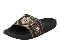 Ladies Spot On Open Toe Beaded Summer Mule