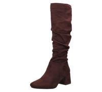 Ladies Spot On Rouched Mid Block Heel Knee High Boots 'F5R1242'